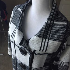 Plaid oversized button sweater blazer - Size M
